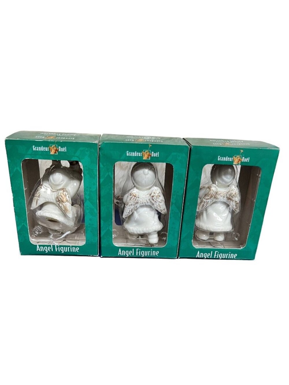Grandeur Noel Collectible Angel Figurines Set Of 3 Porcelain Christmas Boxed